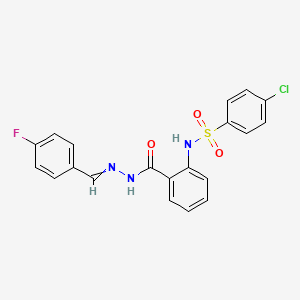 2-[(4-chlorophenyl)sulfonylamino]-N-[(4-fluorophenyl)methylideneamino]benzamide