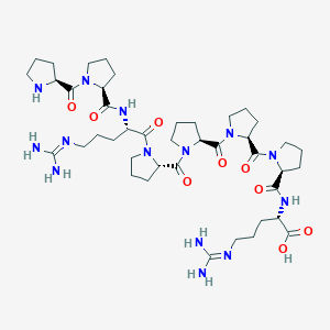 molecular formula C42H68N14O9 B14241051 L-Prolyl-L-prolyl-N~5~-(diaminomethylidene)-L-ornithyl-L-prolyl-L-prolyl-L-prolyl-L-prolyl-N~5~-(diaminomethylidene)-L-ornithine CAS No. 400837-71-0