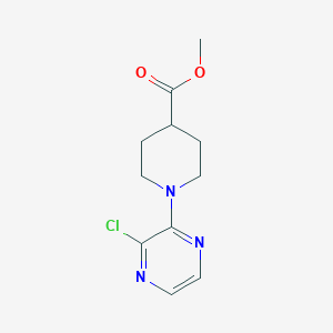 molecular formula C11H14ClN3O2 B1424110 1-(3-氯吡嗪-2-基)-哌啶-4-羧酸甲酯 CAS No. 1400645-27-3