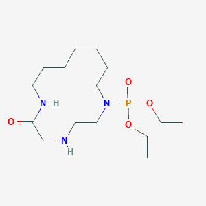 molecular formula C15H32N3O4P B14241119 Phosphonic acid, (6-oxo-1,4,7-triazacyclotetradec-1-yl)-, diethyl ester CAS No. 344951-22-0