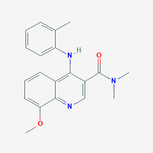 8-methoxy-N,N-dimethyl-4-(2-methylanilino)quinoline-3-carboxamide