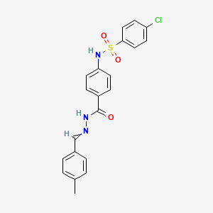 4-[(4-chlorophenyl)sulfonylamino]-N-[(4-methylphenyl)methylideneamino]benzamide