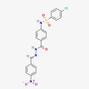 4-[(4-chlorophenyl)sulfonylamino]-N-[(4-nitrophenyl)methylideneamino]benzamide