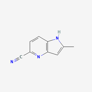 molecular formula C9H7N3 B1424125 2-甲基-1H-吡咯并[3,2-b]吡啶-5-腈 CAS No. 1190318-13-8