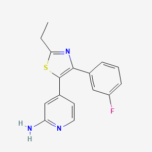 4-[2-Ethyl-4-(3-fluorophenyl)-1,3-thiazol-5-yl]pyridin-2-amine