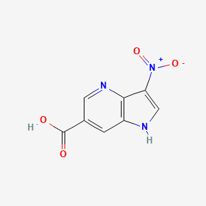 molecular formula C8H5N3O4 B1424139 3-nitro-1H-pyrrolo[3,2-b]pyridine-6-carboxylic acid CAS No. 1190312-84-5