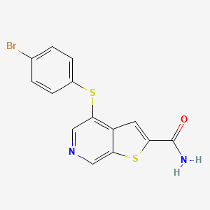 4-(4-Bromophenyl)sulfanylthieno[2,3-c]pyridine-2-carboxamide