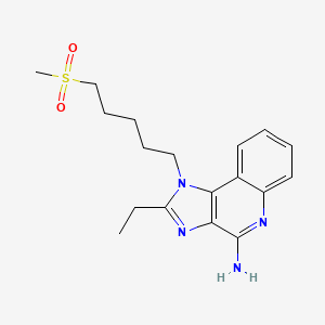 molecular formula C18H24N4O2S B14241458 1H-Imidazo[4,5-c]quinolin-4-amine, 2-ethyl-1-[5-(methylsulfonyl)pentyl]- CAS No. 434285-67-3