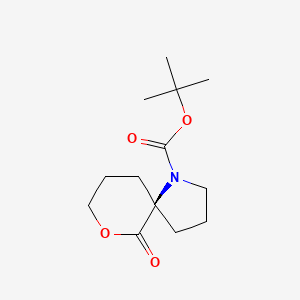 molecular formula C13H21NO4 B14241507 tert-butyl (5R)-10-oxo-9-oxa-1-azaspiro[4.5]decane-1-carboxylate 