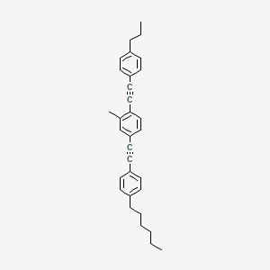 molecular formula C32H34 B14241522 4-[(4-Hexylphenyl)ethynyl]-2-methyl-1-[(4-propylphenyl)ethynyl]benzene CAS No. 220921-93-7