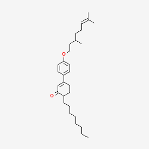 molecular formula C30H46O2 B14241588 4'-[(3,7-Dimethyloct-6-en-1-yl)oxy]-4-octyl-5,6-dihydro[1,1'-biphenyl]-3(4H)-one CAS No. 301834-61-7