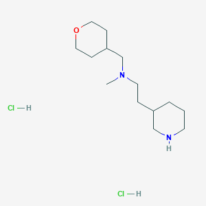 molecular formula C14H30Cl2N2O B1424160 N-甲基-2-(3-哌啶基)-N-(四氢-2H-吡喃-4-基甲基)-1-乙胺二盐酸盐 CAS No. 1219961-00-8