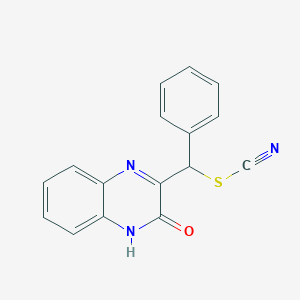 molecular formula C16H11N3OS B14241609 (3-Oxo-3,4-dihydroquinoxalin-2-yl)(phenyl)methyl thiocyanate CAS No. 289704-35-4