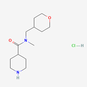 B1424161 N-Methyl-N-(tetrahydro-2H-pyran-4-ylmethyl)-4-piperidinecarboxamide hydrochloride CAS No. 1220039-17-7