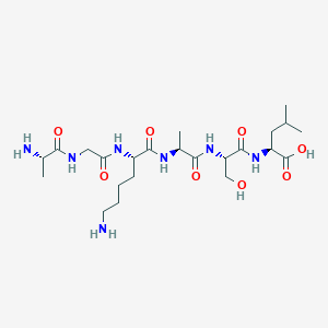 molecular formula C23H43N7O8 B14241613 L-Alanylglycyl-L-lysyl-L-alanyl-L-seryl-L-leucine CAS No. 345922-38-5