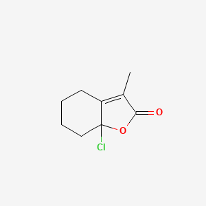 molecular formula C9H11ClO2 B14241647 2(4H)-Benzofuranone, 7a-chloro-5,6,7,7a-tetrahydro-3-methyl- CAS No. 591231-54-8