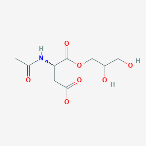 molecular formula C9H14NO7- B14241659 (3S)-3-acetamido-4-(2,3-dihydroxypropoxy)-4-oxobutanoate CAS No. 388587-59-5