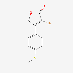 molecular formula C11H9BrO2S B14241689 2(5H)-Furanone, 3-bromo-4-[4-(methylthio)phenyl]- CAS No. 329328-49-6