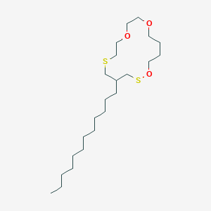 molecular formula C23H46O3S2 B14241690 4-Dodecyl-1,9,12-trioxa-2,6-dithiacyclohexadecane CAS No. 188956-23-2