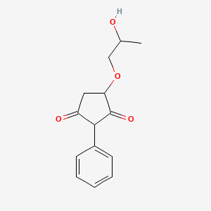 molecular formula C14H16O4 B14241697 4-(2-Hydroxypropoxy)-2-phenylcyclopentane-1,3-dione CAS No. 393185-94-9