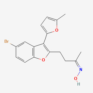 molecular formula C17H16BrNO3 B14241710 (2Z)-4-[5-bromo-3-(5-methylfuran-2-yl)-1-benzofuran-2-yl]-N-hydroxybutan-2-imine 