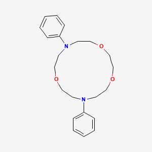 molecular formula C22H30N2O3 B14241721 7,13-Diphenyl-1,4,10-trioxa-7,13-diazacyclopentadecane CAS No. 257890-46-3