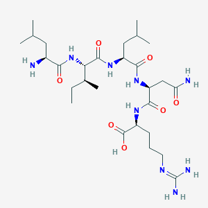 molecular formula C28H53N9O7 B14241837 L-Leucyl-L-isoleucyl-L-leucyl-L-asparaginyl-N~5~-(diaminomethylidene)-L-ornithine CAS No. 441348-58-9