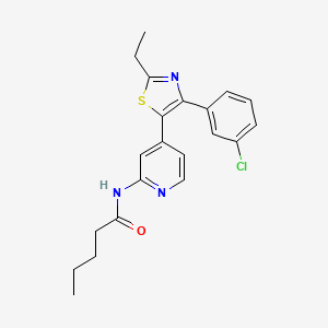 molecular formula C21H22ClN3OS B14241869 N-{4-[4-(3-Chlorophenyl)-2-ethyl-1,3-thiazol-5-yl]pyridin-2-yl}pentanamide CAS No. 365430-67-7