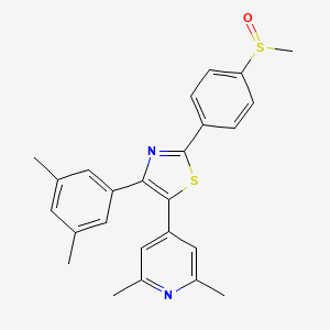 molecular formula C25H24N2OS2 B14241881 4-{4-(3,5-Dimethylphenyl)-2-[4-(methanesulfinyl)phenyl]-1,3-thiazol-5-yl}-2,6-dimethylpyridine CAS No. 365429-99-8