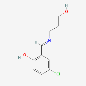 molecular formula C10H12ClNO2 B14241883 4-Chloro-6-[(3-hydroxypropylamino)methylidene]cyclohexa-2,4-dien-1-one CAS No. 189317-27-9