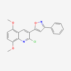 2-Chloro-5,8-dimethoxy-3-(3-phenyl-1,2-oxazol-5-yl)quinoline