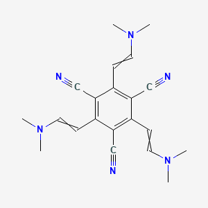 B14241911 2,4,6-Tris[2-(dimethylamino)ethenyl]benzene-1,3,5-tricarbonitrile CAS No. 356775-52-5