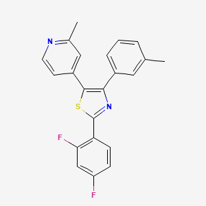 4-[2-(2,4-Difluorophenyl)-4-(3-methylphenyl)-1,3-thiazol-5-yl]-2-methylpyridine