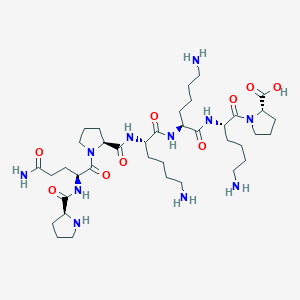 molecular formula C38H67N11O9 B14242115 L-Proline, L-prolyl-L-glutaminyl-L-prolyl-L-lysyl-L-lysyl-L-lysyl- CAS No. 205385-47-3