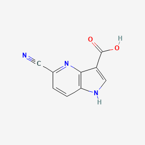 molecular formula C9H5N3O2 B1424217 5-cyano-1H-pyrrolo[3,2-b]pyridine-3-carboxylic acid CAS No. 1190311-47-7