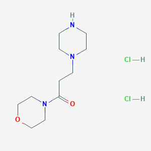 molecular formula C11H23Cl2N3O2 B1424221 1-吗啉-4-基-3-哌嗪-1-基-丙-1-酮二盐酸盐 CAS No. 1159822-74-8