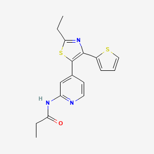 molecular formula C17H17N3OS2 B14242213 N-[4-[2-Ethyl-4-(2-thienyl)-1,3-thiazol-5-YL]-2-pyridyl]propionamide CAS No. 365429-23-8