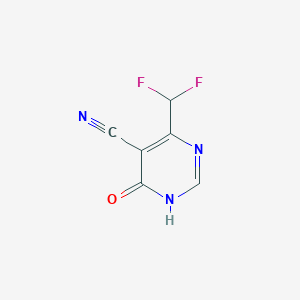 molecular formula C6H3F2N3O B14242239 5-Cyano-6-difluoromethyl-4-hydroxypyrimidine CAS No. 425395-57-9