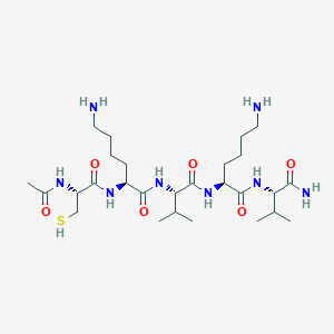 molecular formula C27H52N8O6S B14242252 L-Valinamide, N-acetyl-L-cysteinyl-L-lysyl-L-valyl-L-lysyl- CAS No. 348129-31-7