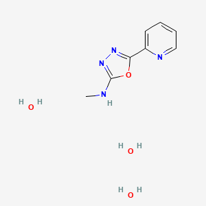 N-methyl-5-pyridin-2-yl-1,3,4-oxadiazol-2-amine;trihydrate