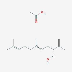 acetic acid;(2R)-5,9-dimethyl-2-prop-1-en-2-yldeca-4,8-dien-1-ol