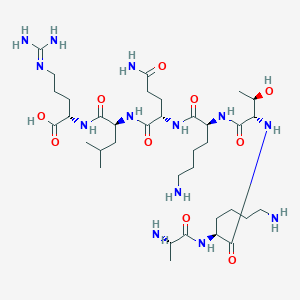 molecular formula C36H69N13O10 B14242385 L-Alanyl-L-lysyl-L-threonyl-L-lysyl-L-glutaminyl-L-leucyl-N~5~-(diaminomethylidene)-L-ornithine CAS No. 388059-97-0