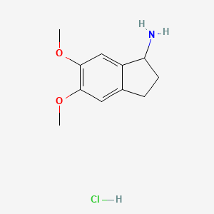 molecular formula C11H16ClNO2 B1424242 5,6-二甲氧基-2,3-二氢-1H-茚-1-胺盐酸盐 CAS No. 83402-82-8