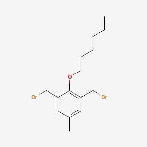 molecular formula C15H22Br2O B14242480 1,3-Bis(bromomethyl)-2-(hexyloxy)-5-methylbenzene CAS No. 375843-20-2