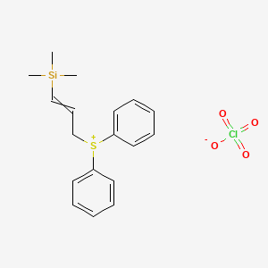 molecular formula C18H23ClO4SSi B14242519 Diphenyl[3-(trimethylsilyl)prop-2-en-1-yl]sulfanium perchlorate CAS No. 276244-65-6