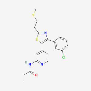 N-(4-{4-(3-Chlorophenyl)-2-[2-(methylsulfanyl)ethyl]-1,3-thiazol-5-yl}pyridin-2-yl)propanamide