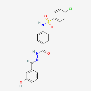 4-[(4-chlorophenyl)sulfonylamino]-N-[(3-hydroxyphenyl)methylideneamino]benzamide