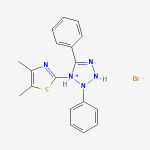 molecular formula C18H18BrN5S B14242784 1-(4,5-Dimethyl-1,3-thiazol-2-yl)-2,5-diphenyl-2,3-dihydro-1H-tetrazol-1-ium bromide CAS No. 402789-90-6