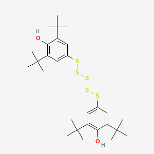 molecular formula C28H42O2S5 B14242820 Phenol, 4,4'-pentathiobis[2,6-bis(1,1-dimethylethyl)- CAS No. 186503-04-8