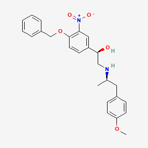 molecular formula C25H28N2O5 B14242825 1R)-1-[4-(benzyloxy)-3-nitrophenyl]-2-{[(2R)-1-(4-methoxyphenyl)propan-2-yl]amino}ethanol 